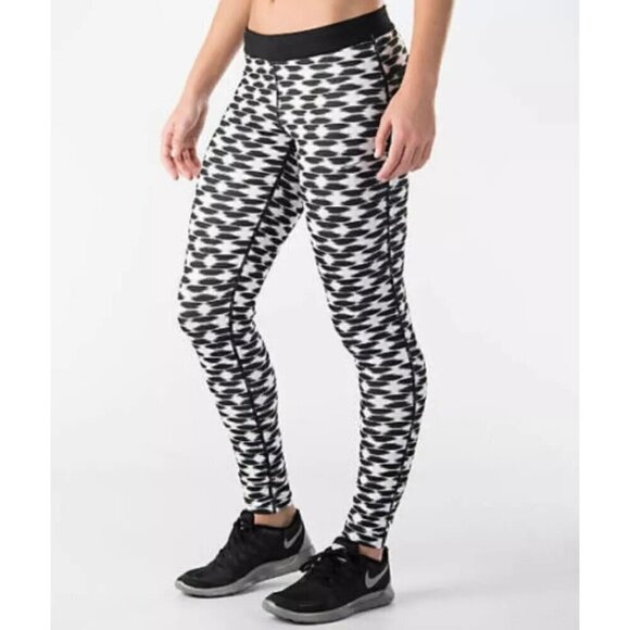 Nike Dri Fit Printed Relay Training Leggings Women's XS Running Workout Warm - Picture 1 of 12